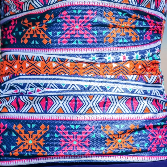 Cupshe: NWT! Large Geo Boho Crossback Tankini Top & Mid-Rise Bottoms Set - Picture 3 of 13